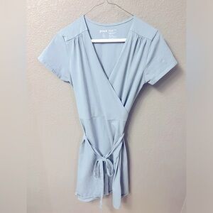 Pact wrap dress, light blue, medium